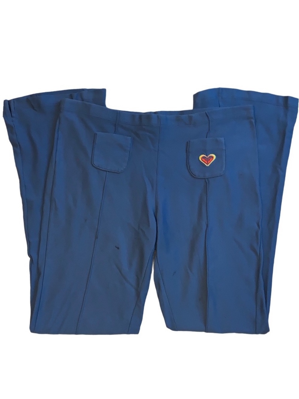 90s Vintage Roxy Heart Shaped Logo Pants Blue Yellow Red M Comfy Lounge Retro